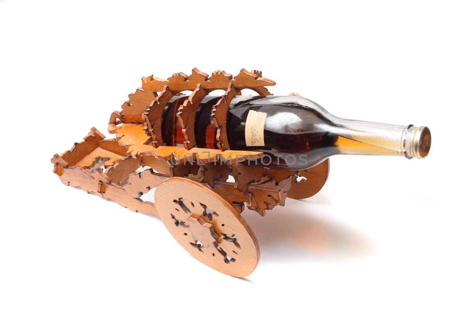 old whiskey cannon on the white background 