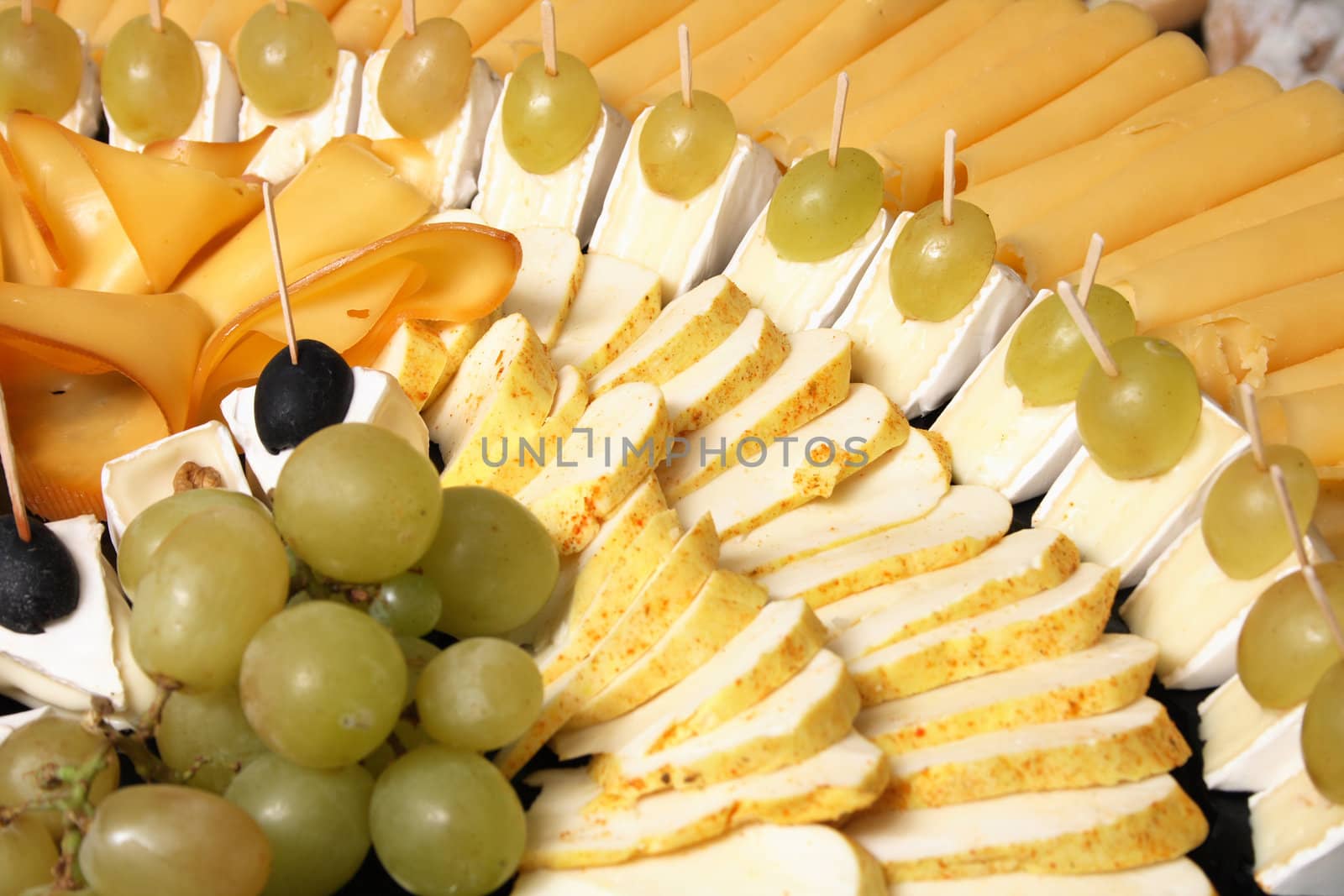 cheese snack with fruit and nuts from the party 