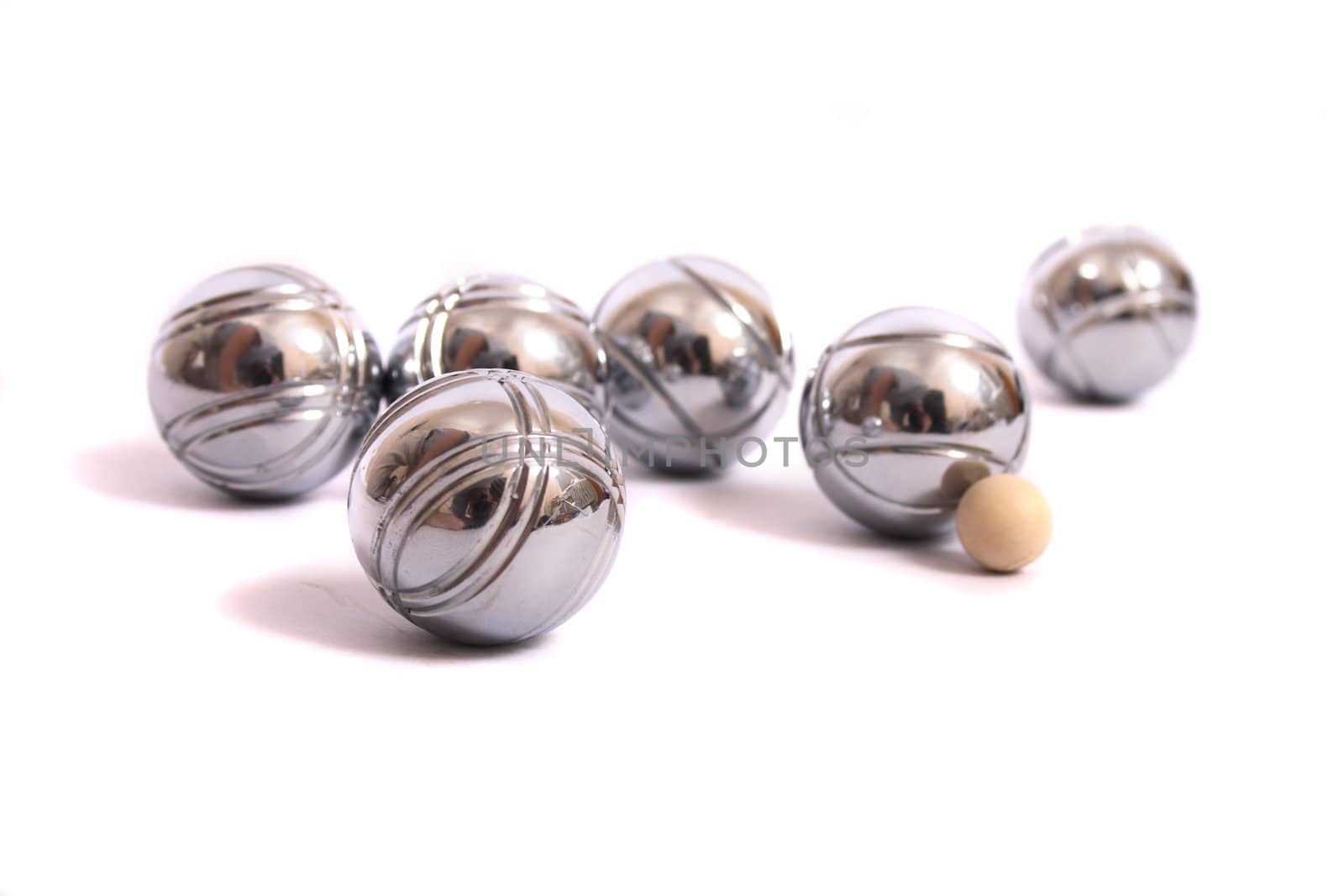 petanque - relax game from the europe on the white background