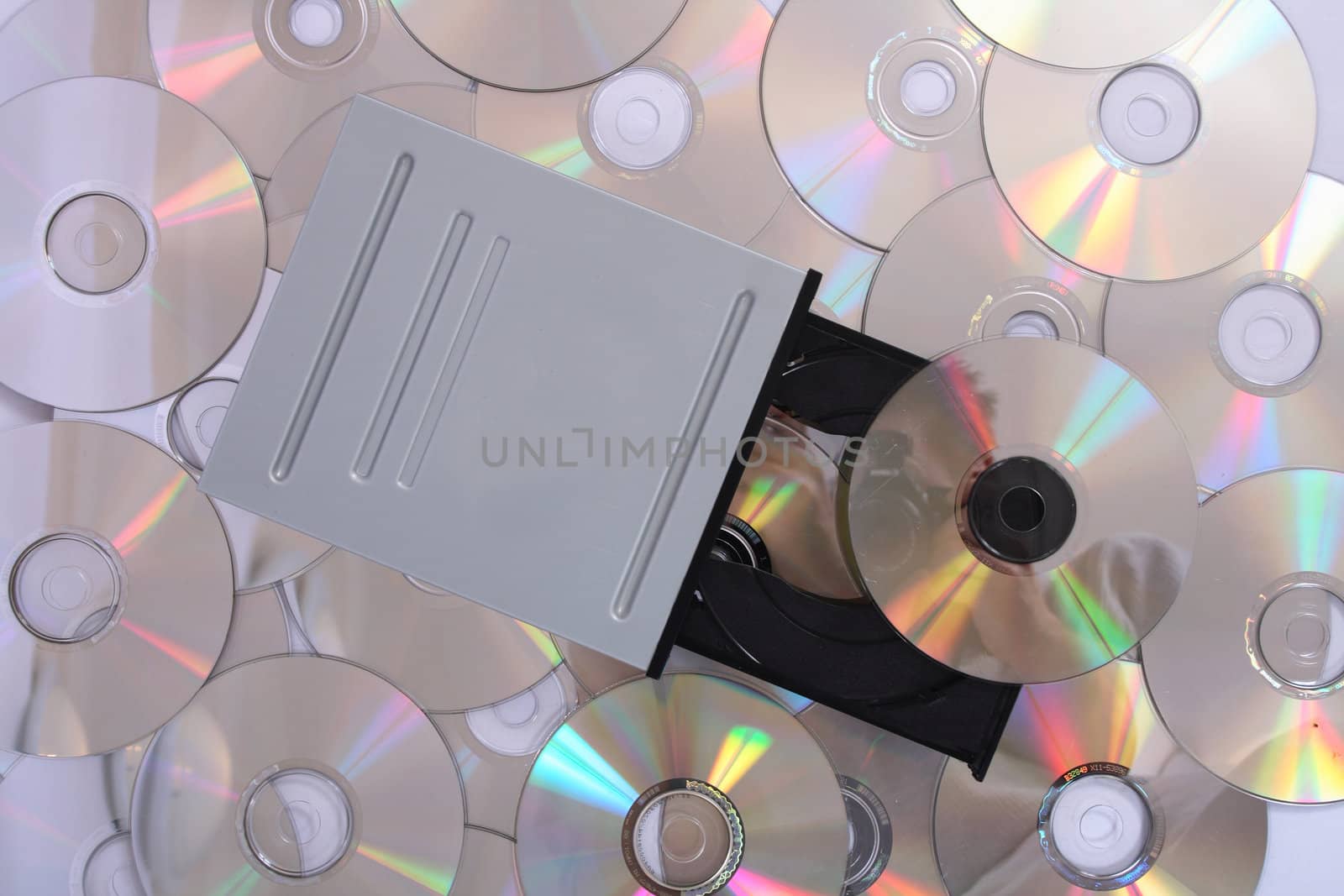 cd-rom background with many cd-roms - computer background
