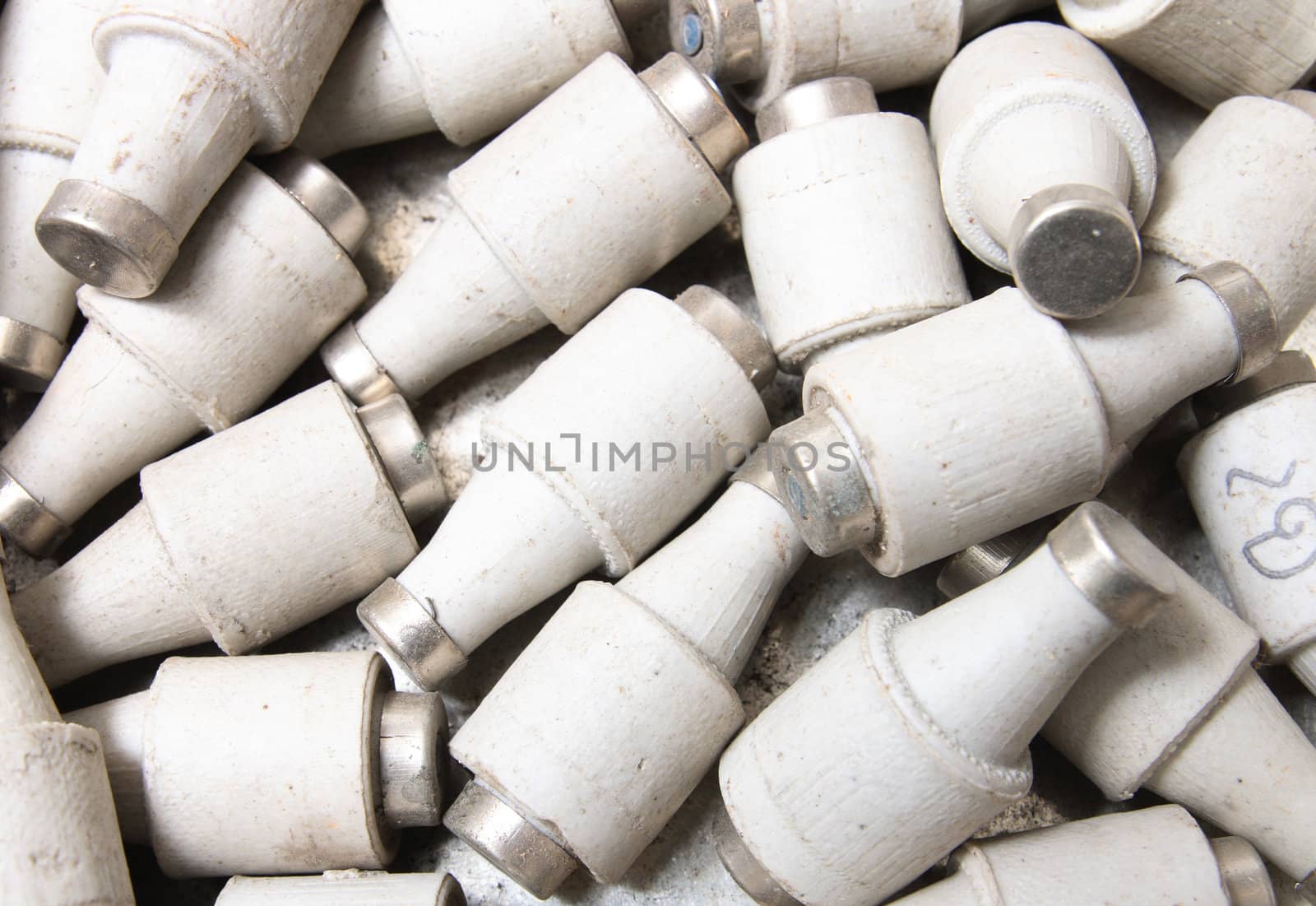 very old electrical fuse background used in czech republic