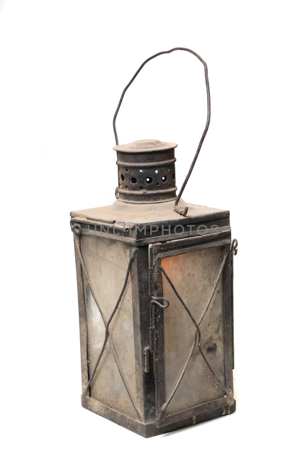very old lamp on the white background