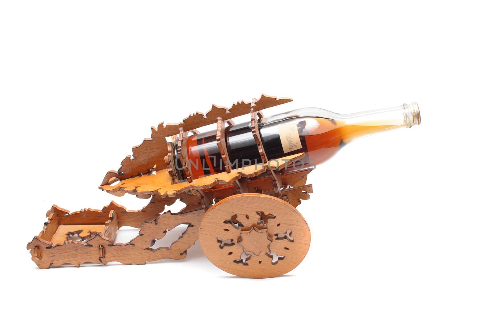 old alcohol cannon on the white background