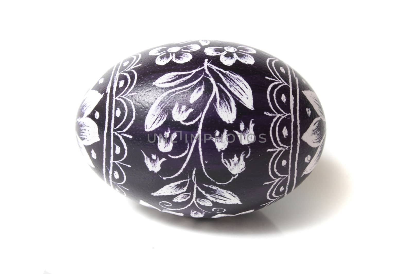 black easter egg on the white background 