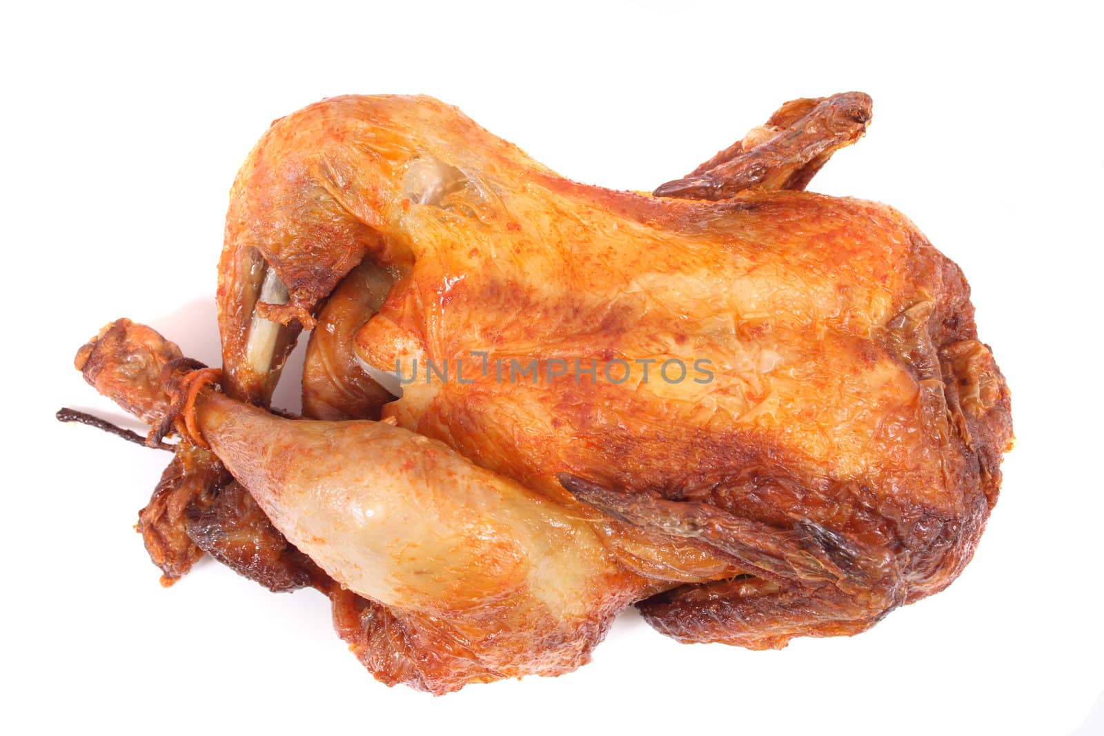 fresh fried chicken on the white background