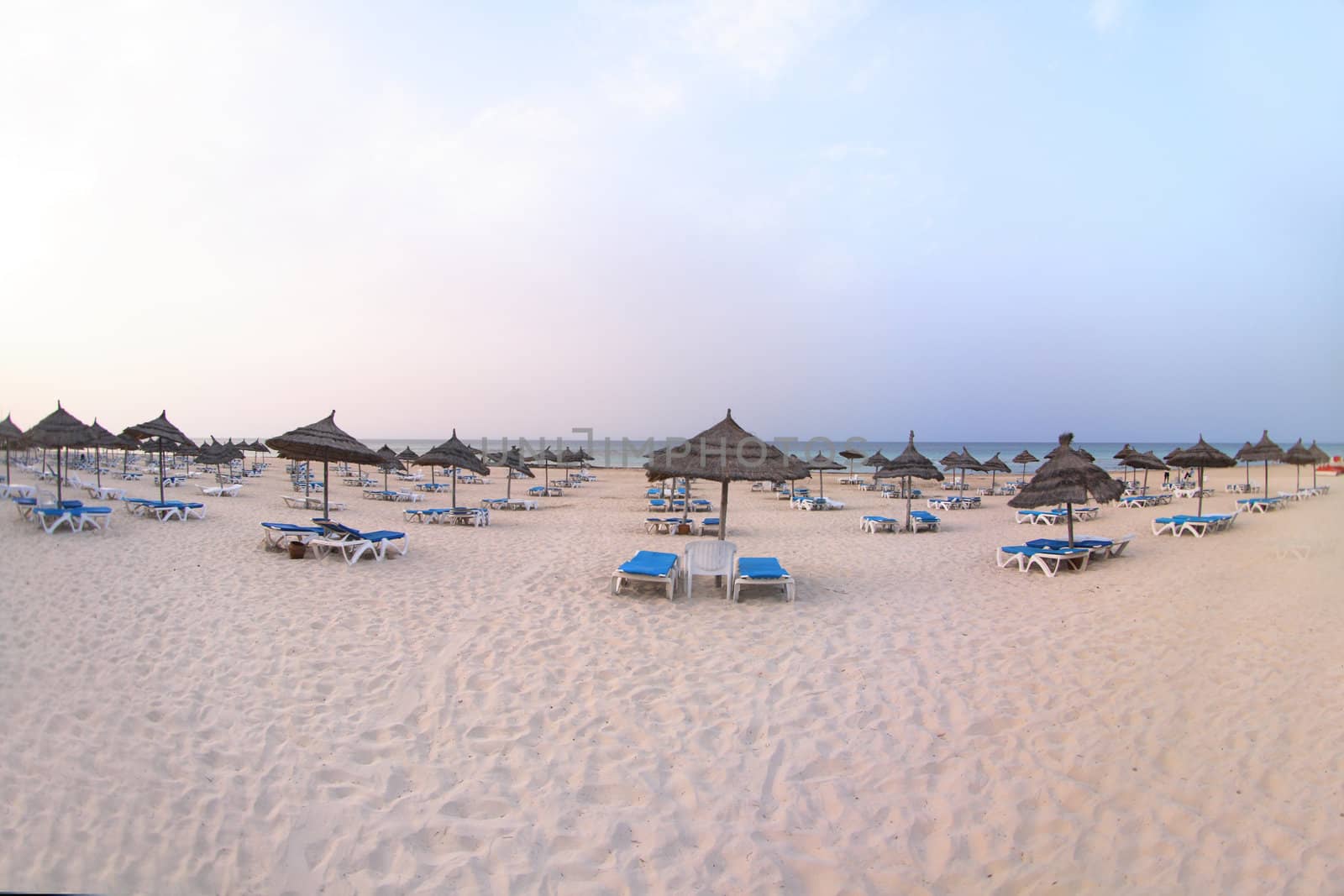 beach in tunisia in the early  morning (djerba)