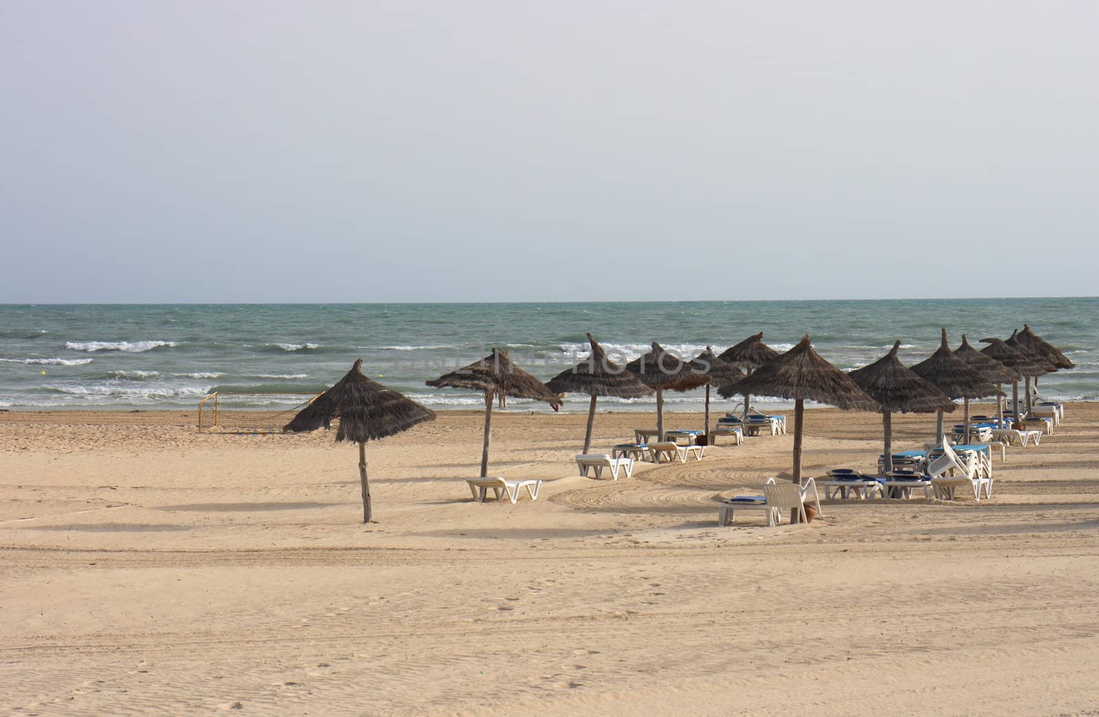 beach in tunisia in the early  morning (djerba)