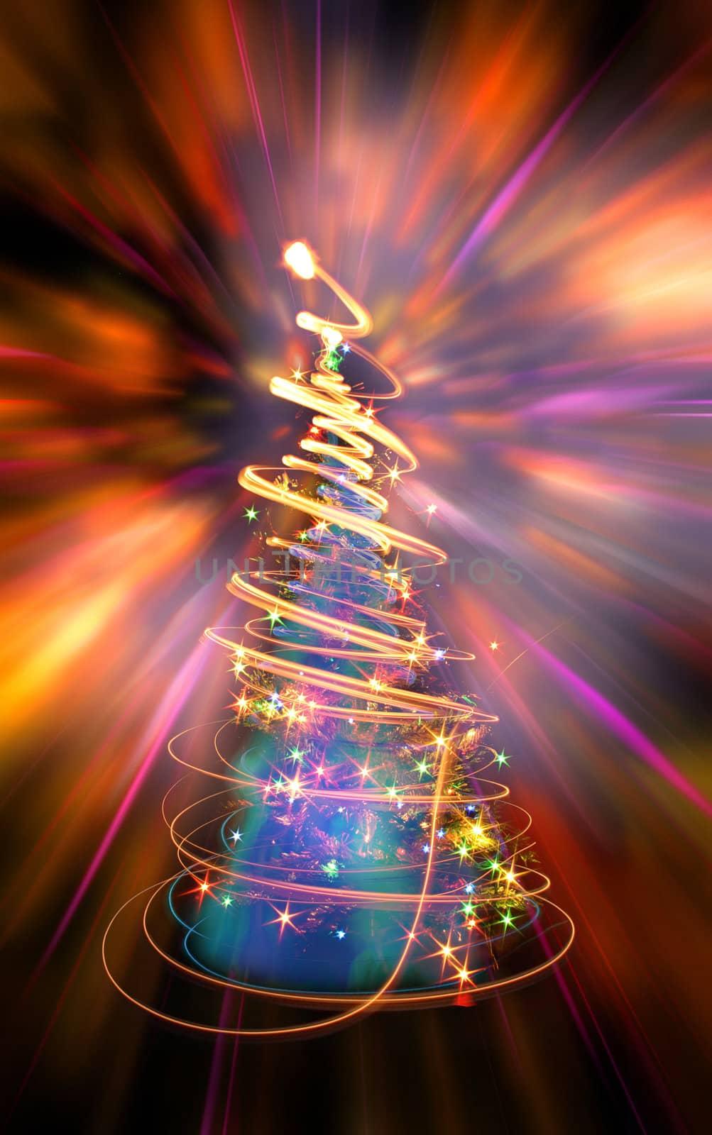 xmas tree (lights) on the color background