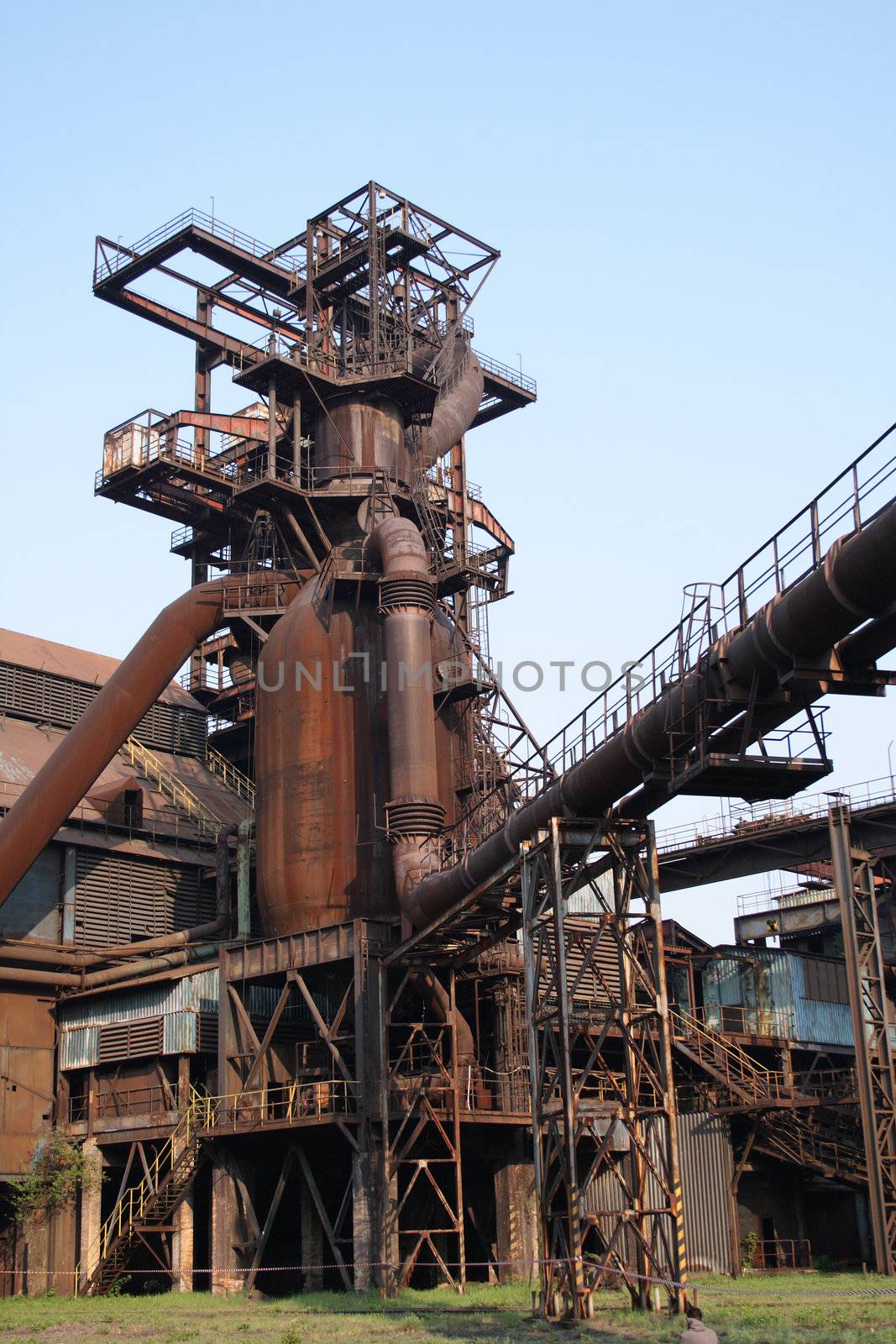 very old steel industrial tower from the Ostrava city