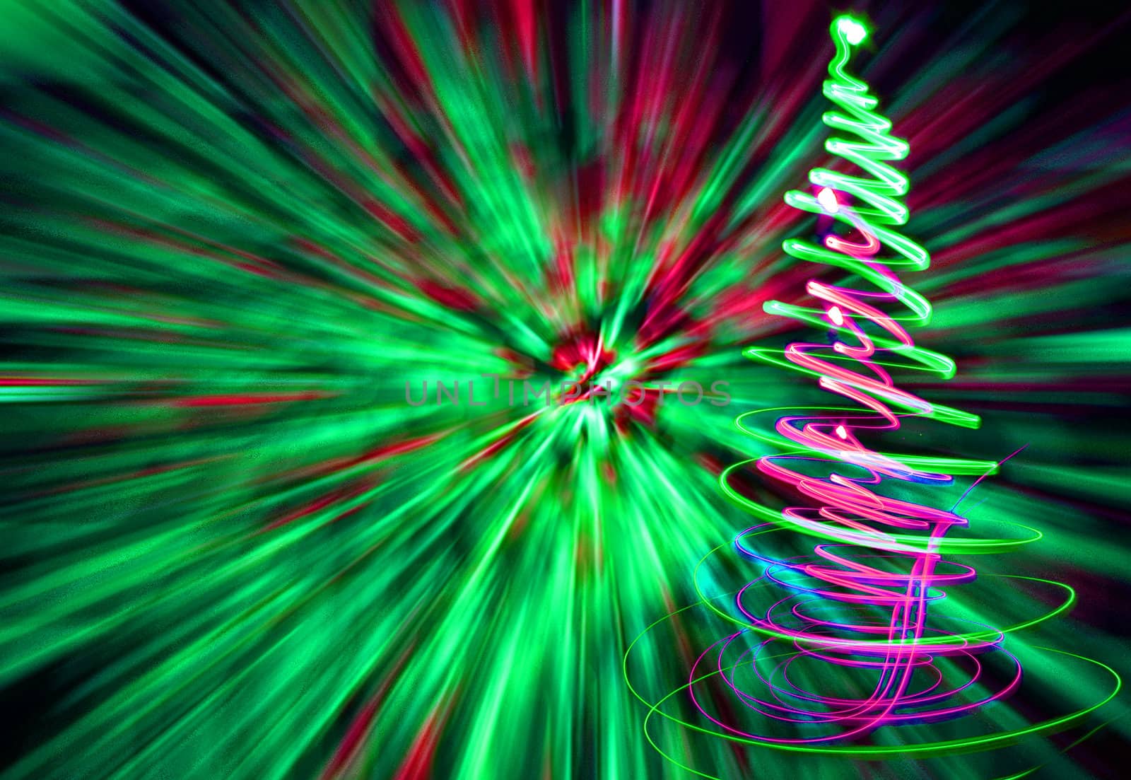 xmas tree (lights) on the color background