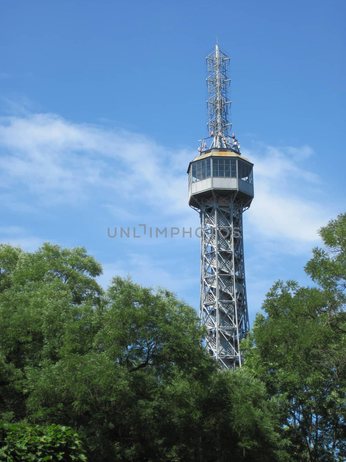 Petrin tower in the center of Prague 