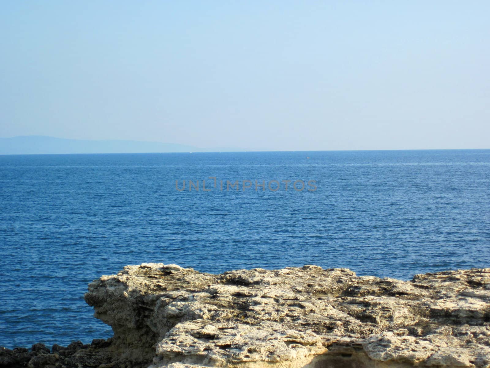 bulgarian sea rocks and blue sky in tsarevo