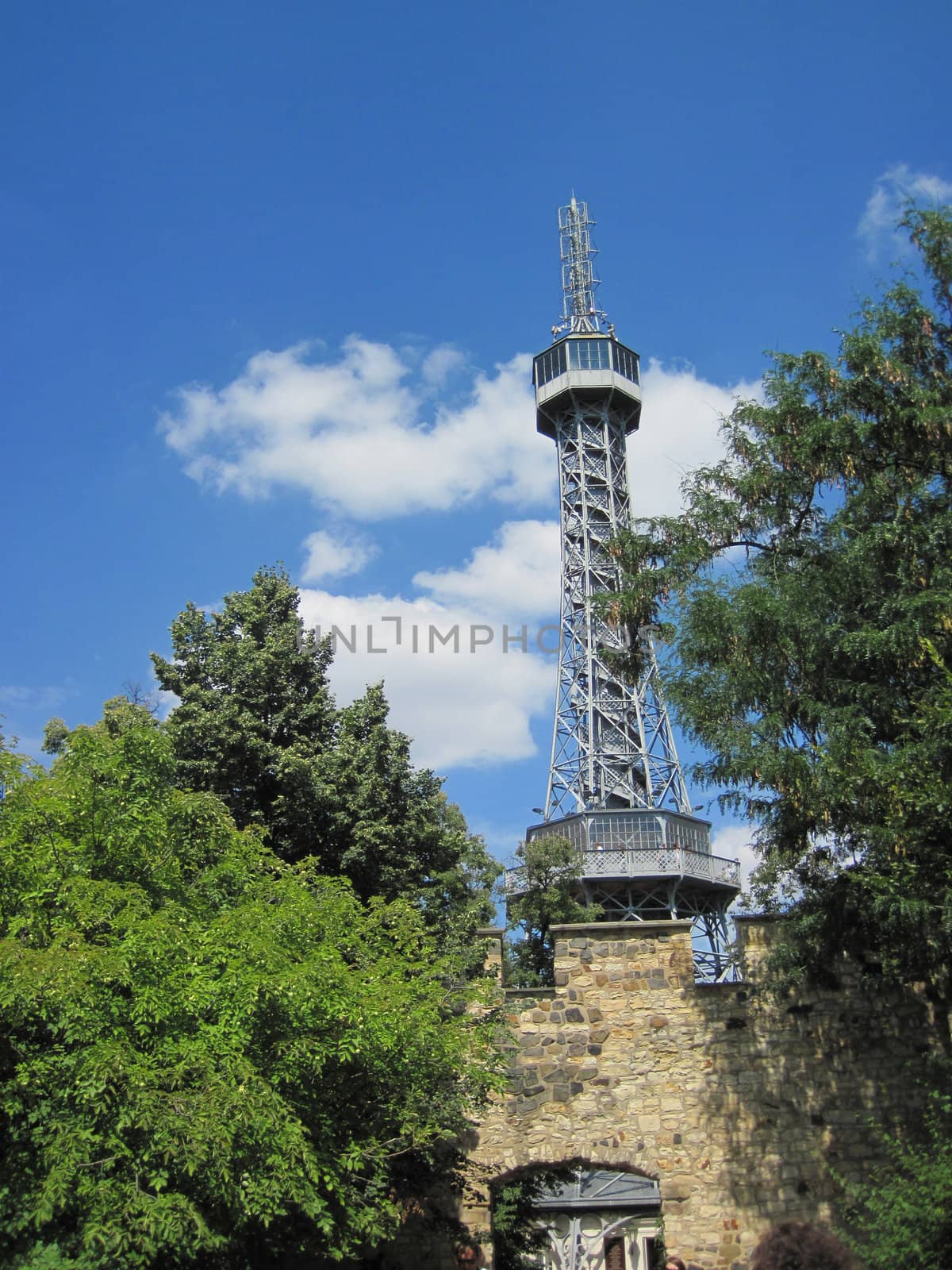 Petrin tower in the center of Prague 