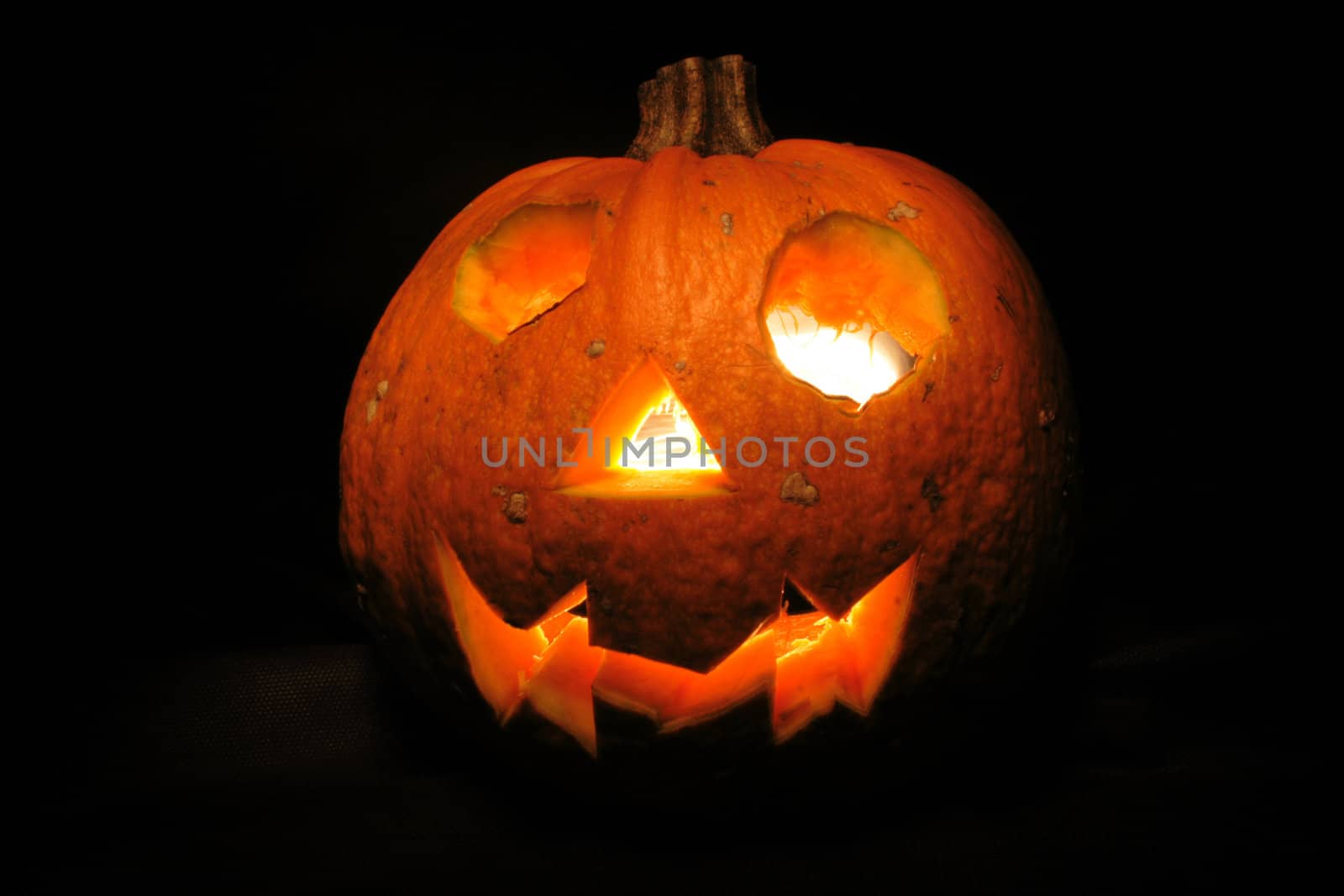 halloween pumpkin isolated on the black background