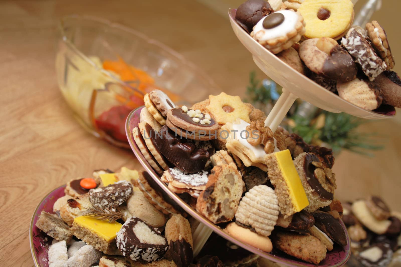 traditional czech christmas cookies as nice food background