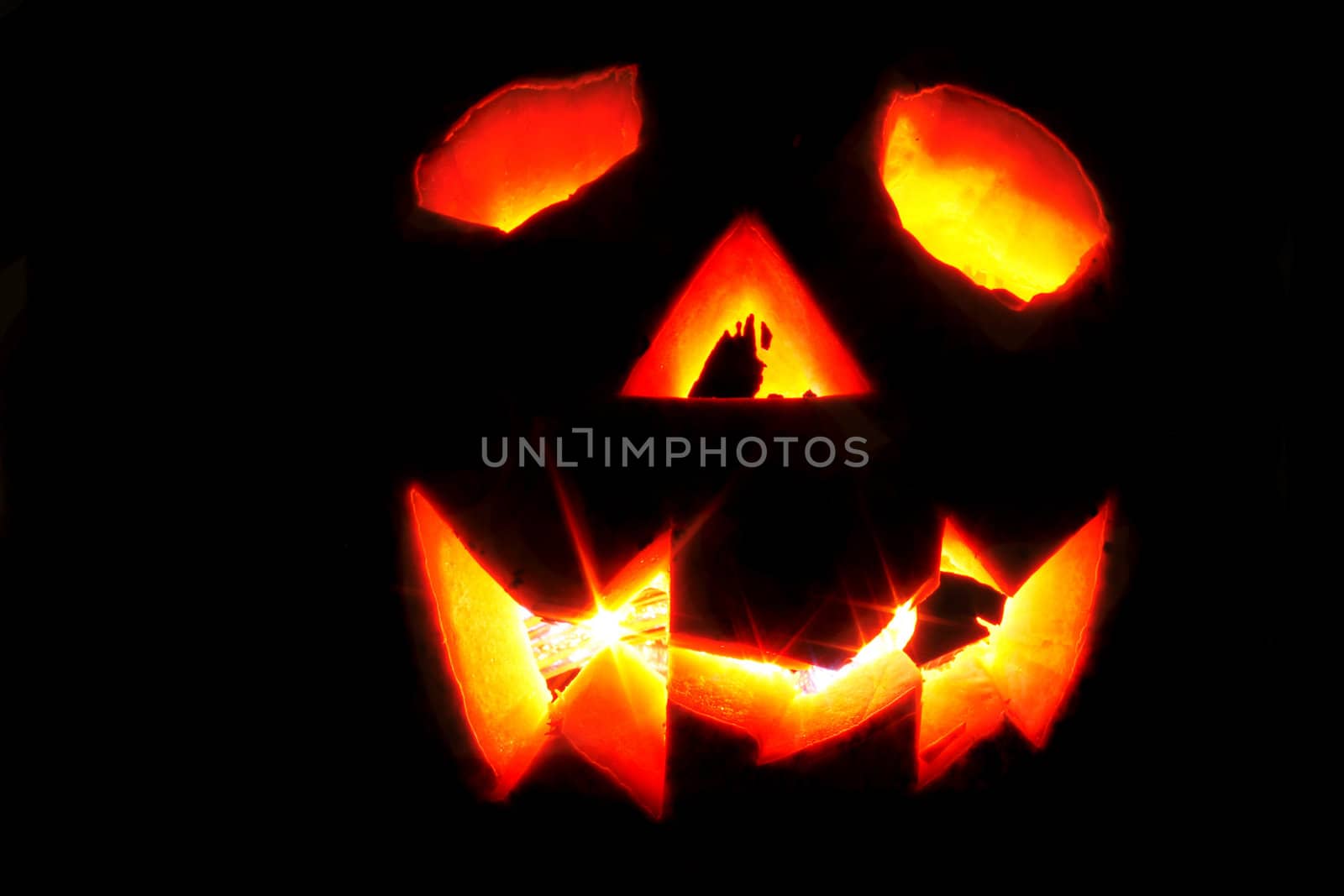 halloween pumpkin isolated on the black background