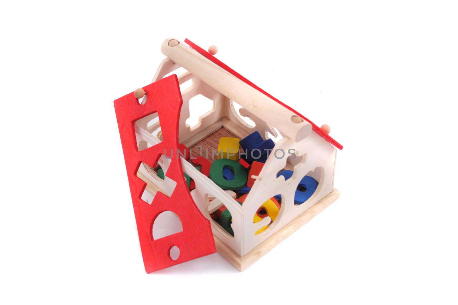 toy house isolated on the white background