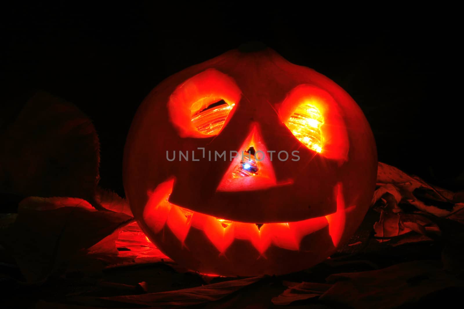 halloween decoration (pumpkin) isolated on the black background