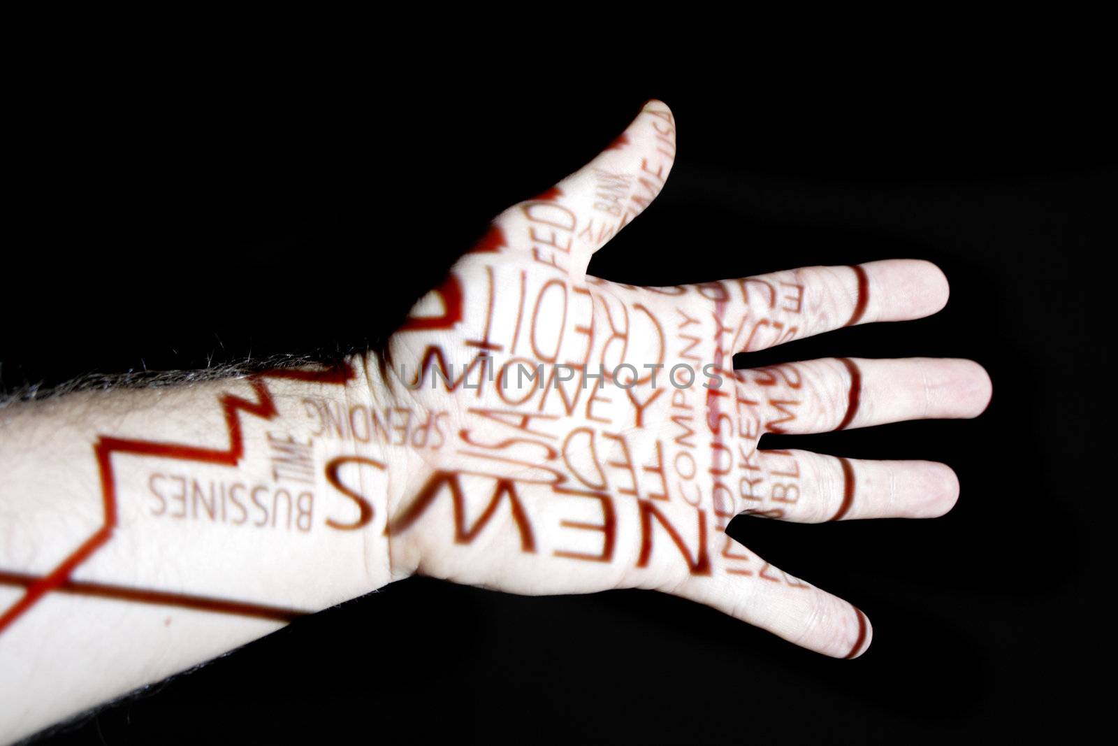 graph of crisis on the human hand 