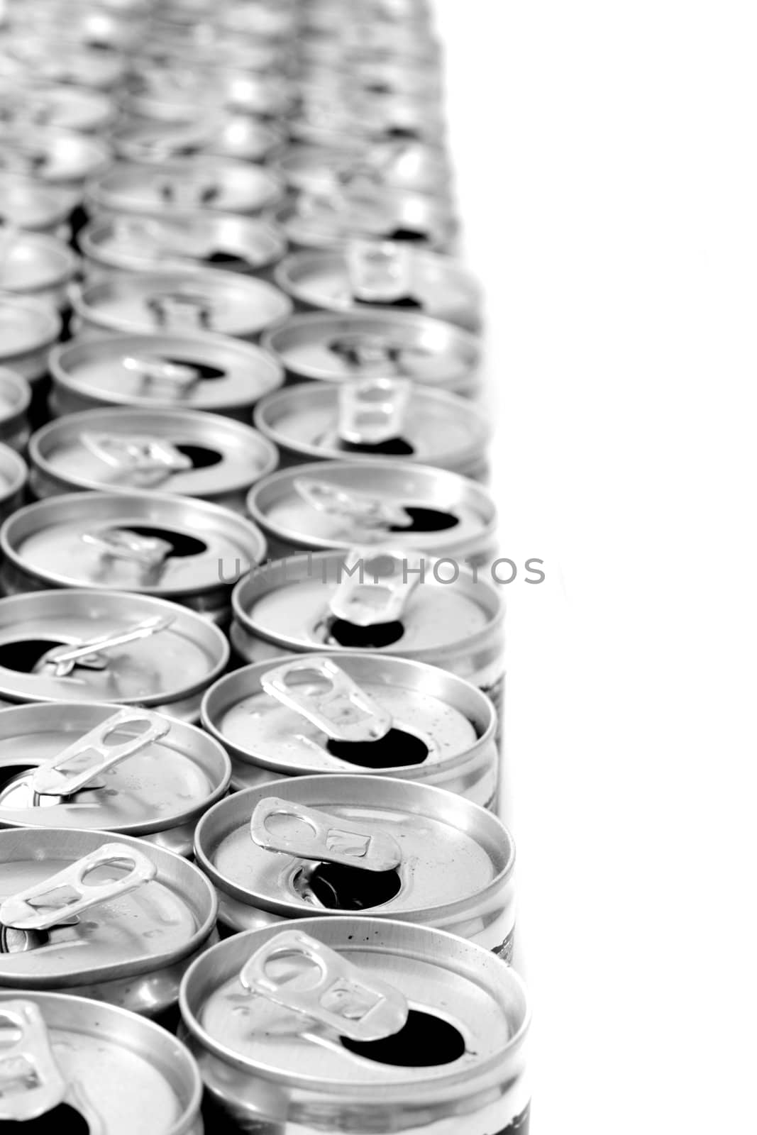 empty cans isolated on the white background