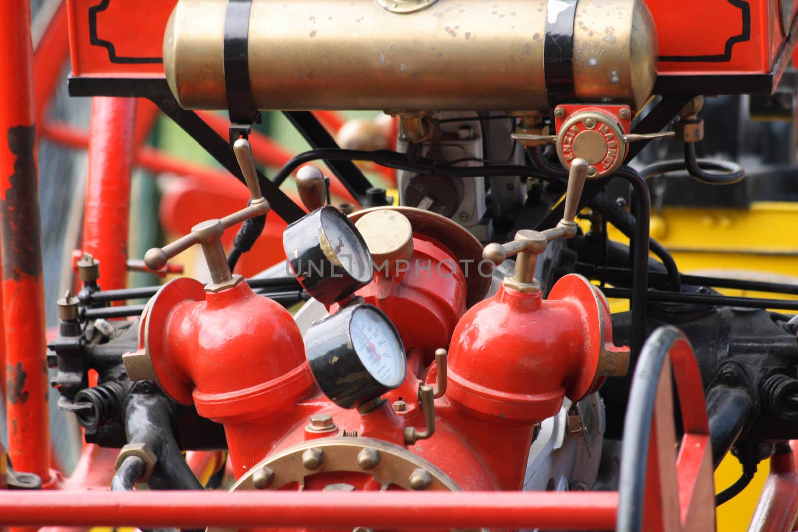 old fire man equipment as nice technological background