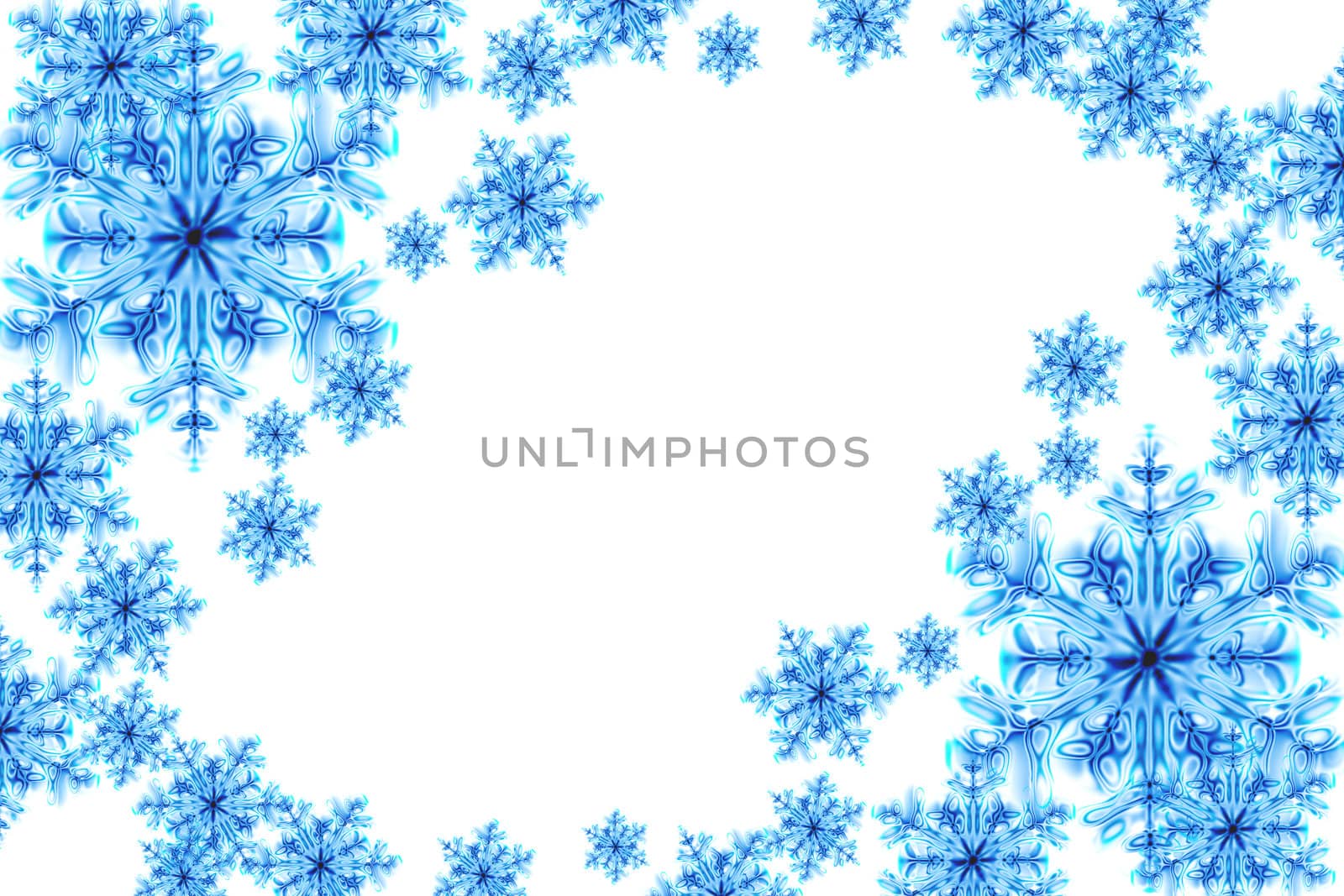 abstract snow flakes background on the white 