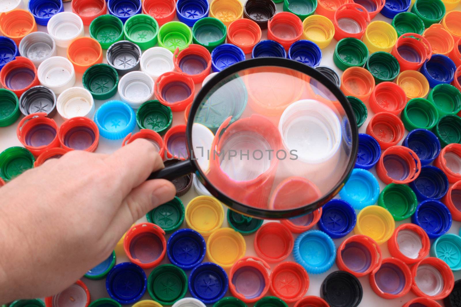 color background from the plastic caps 