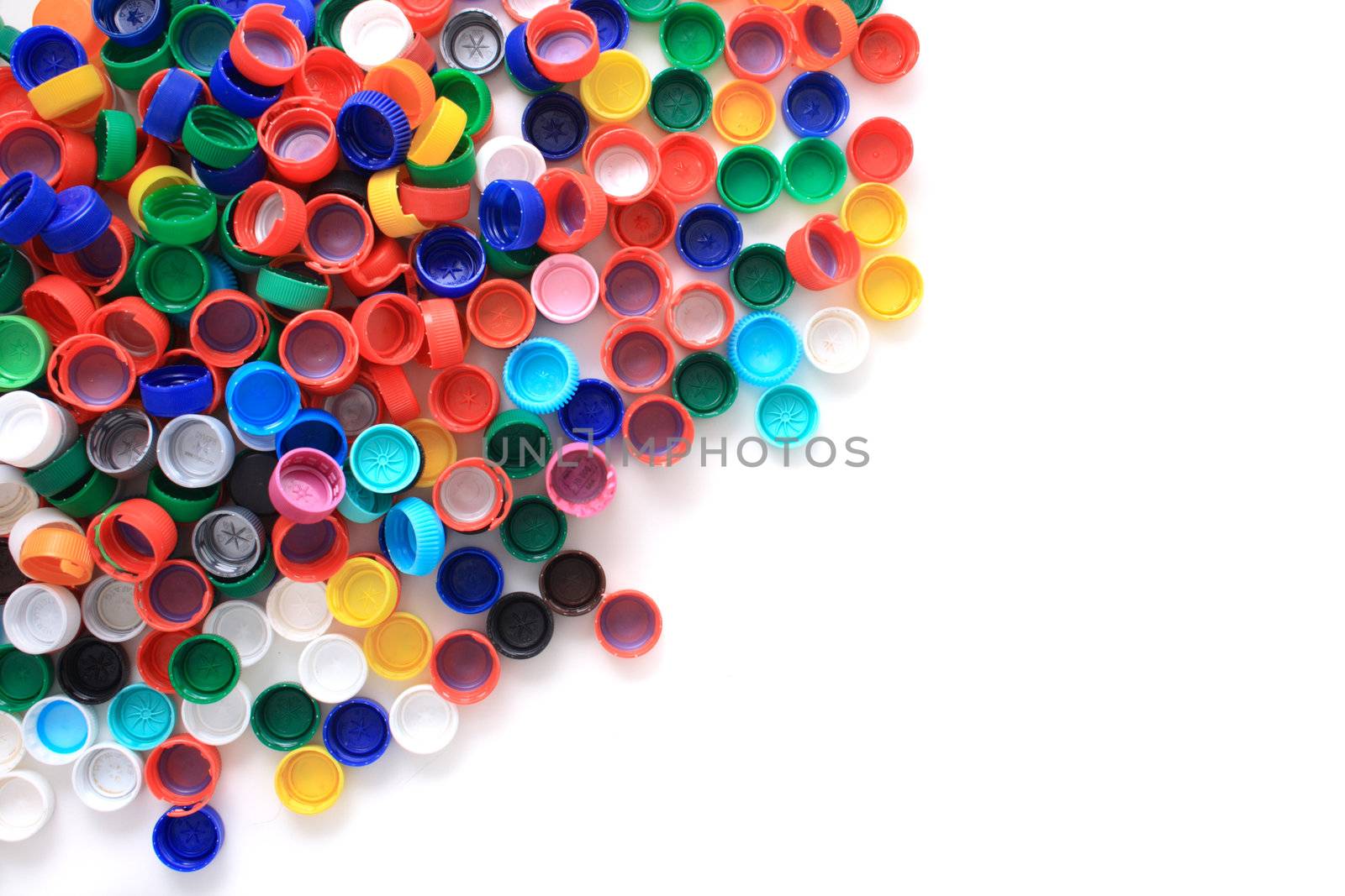 color background from the plastic caps 