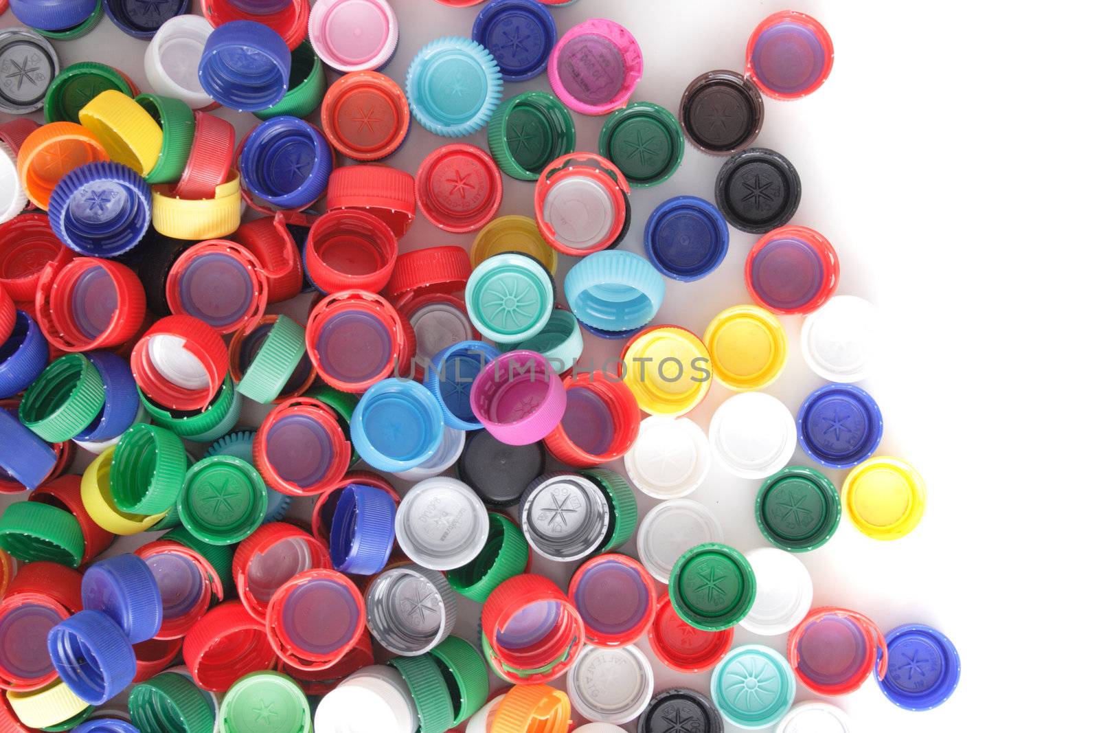 color background from the plastic caps 