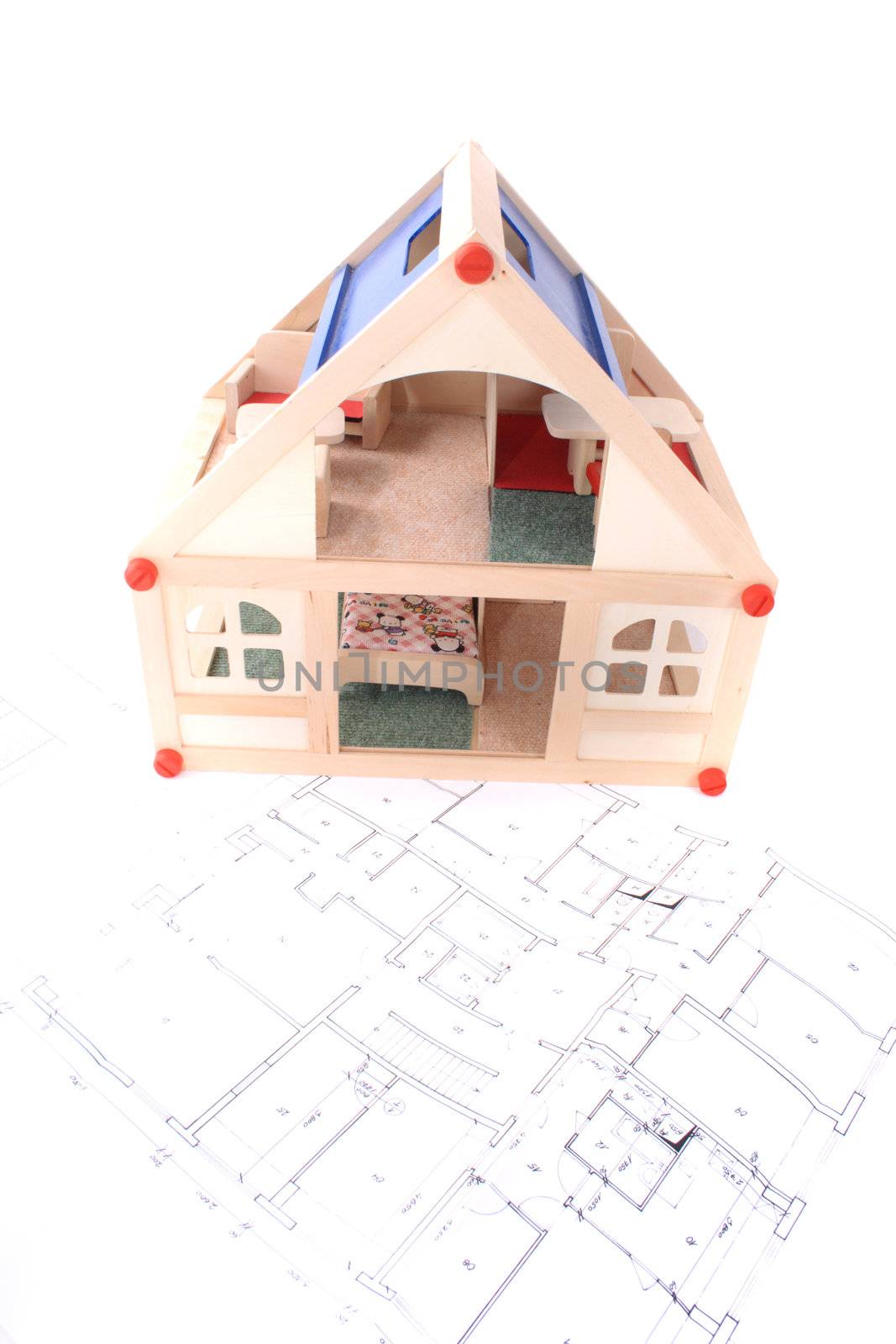 house toy - model of the house with plans