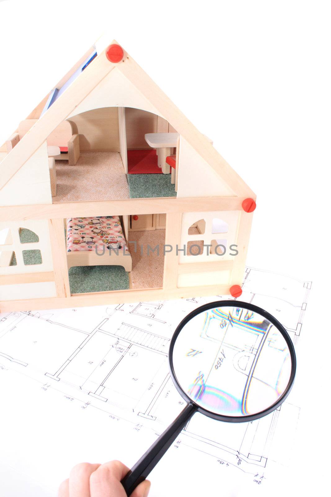 house toy - model of the house with plans