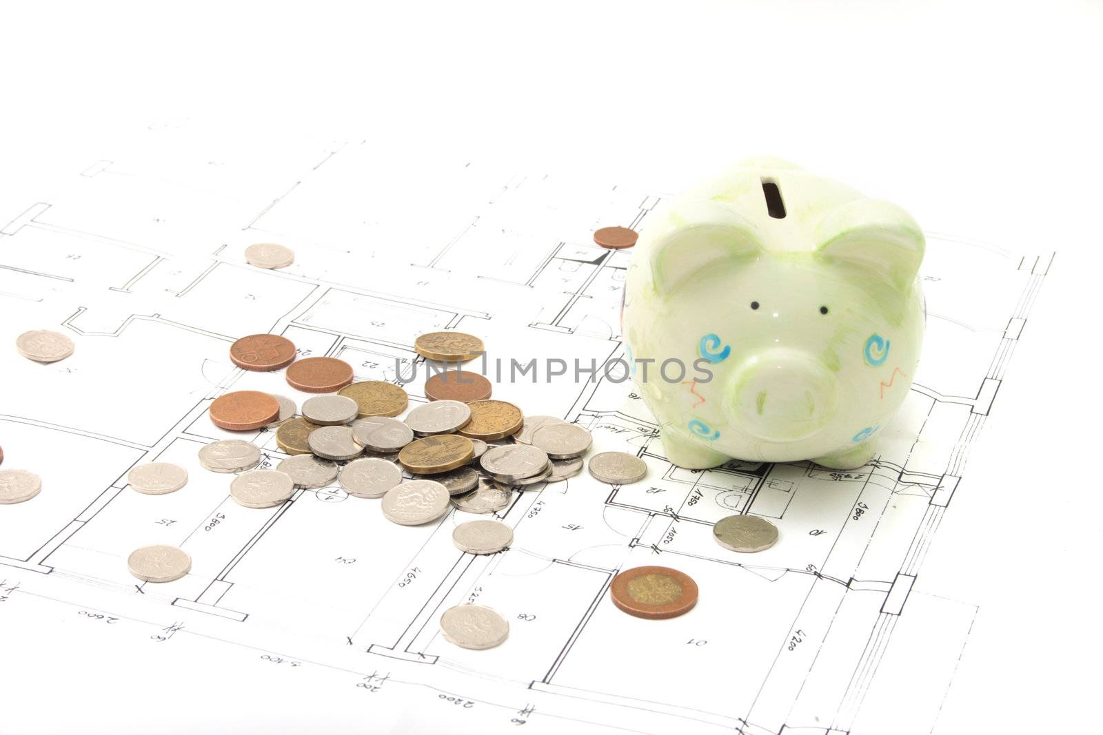 plan of my house on the white background with my savings
