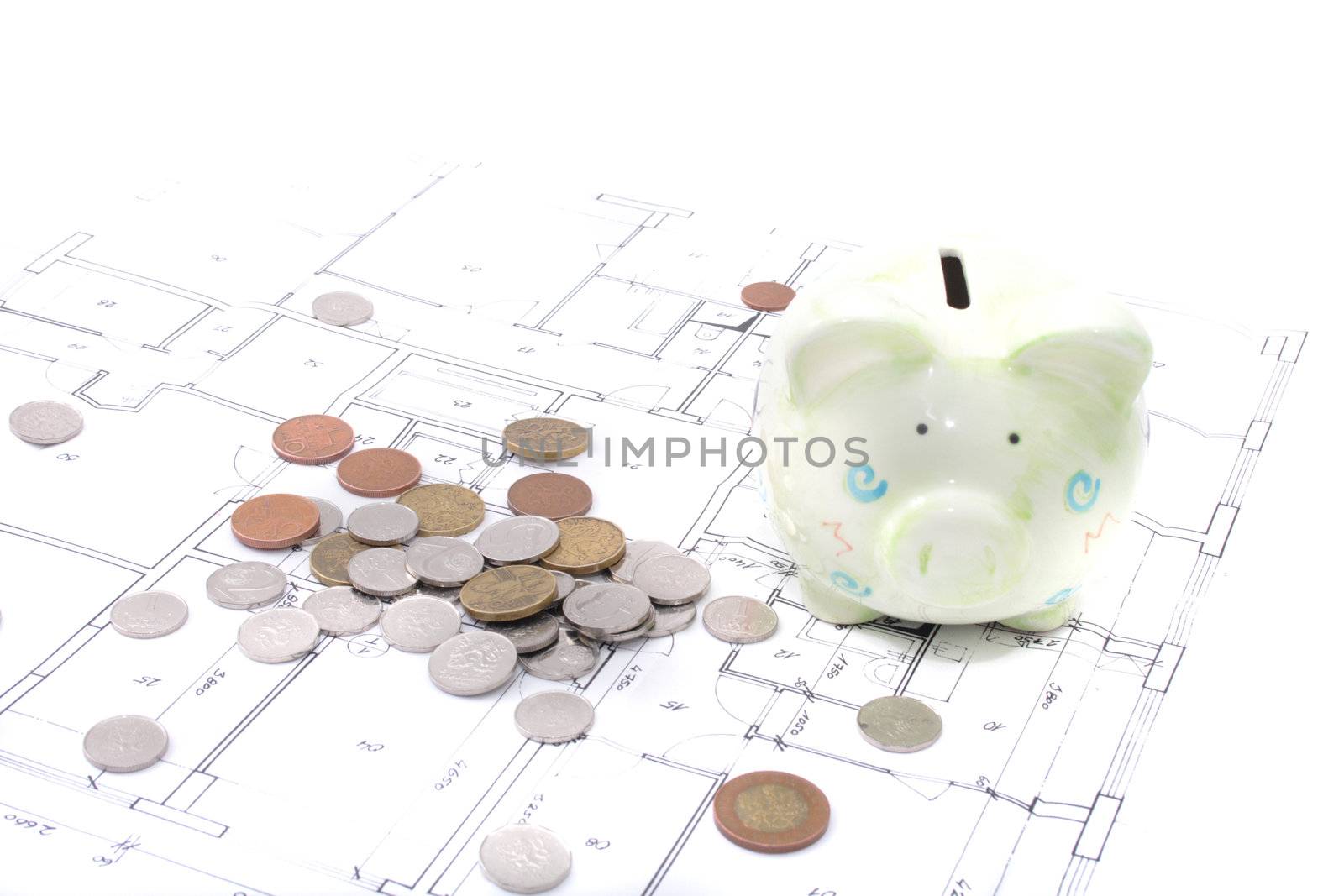 savings and home plans isolated on the white background
