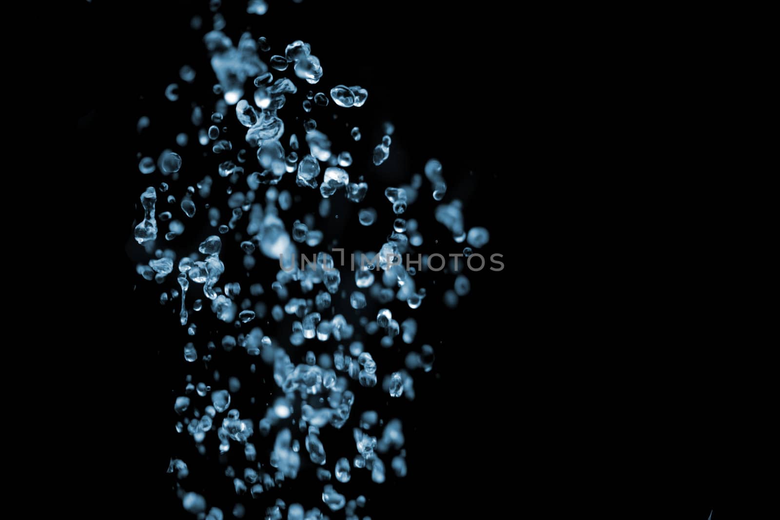 water drops isolated on the black background