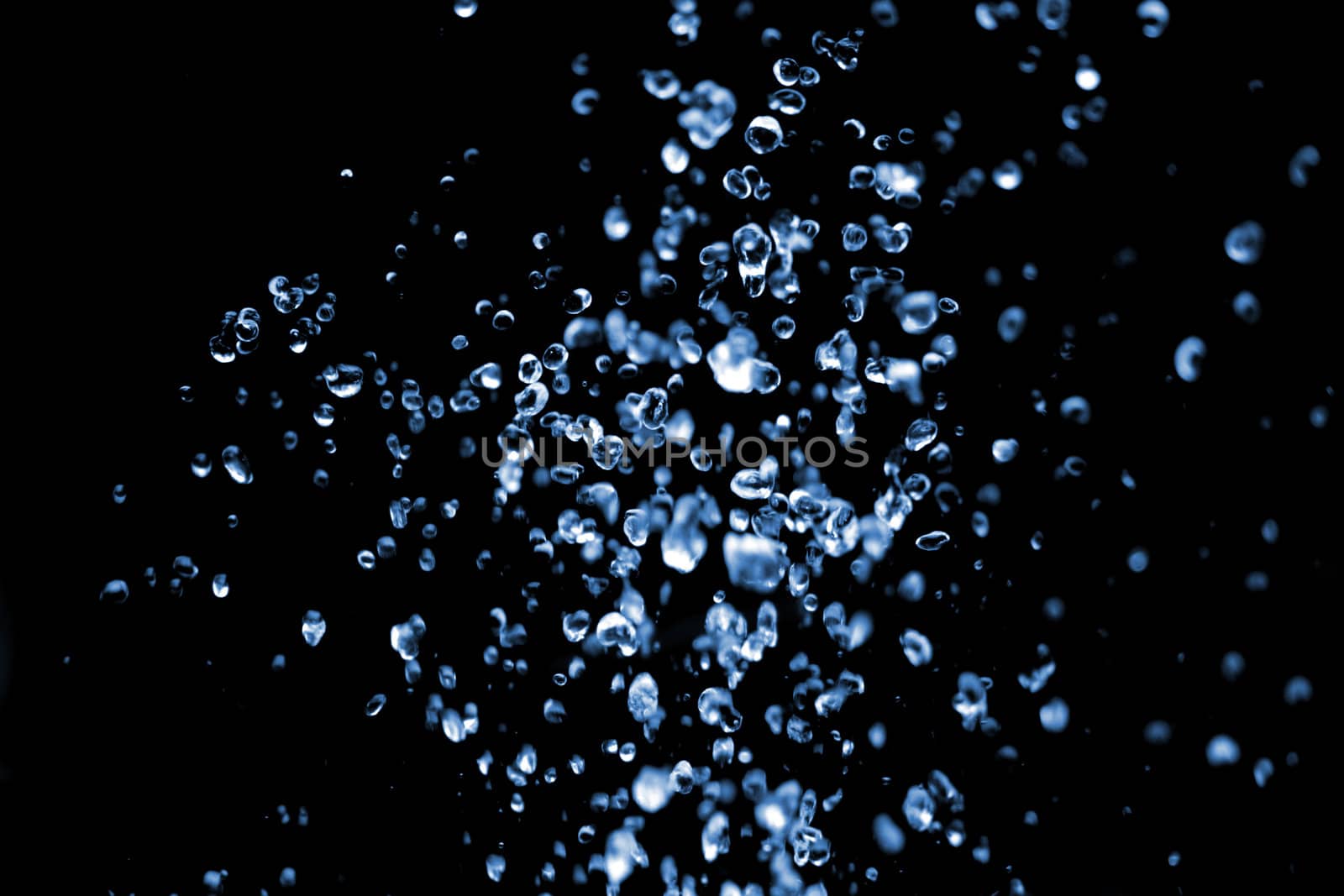 water drops isolated on the black background