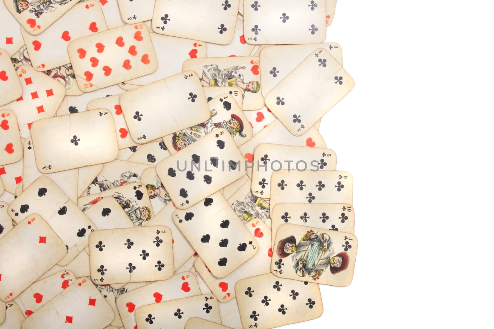 very nice old play cards as casino background