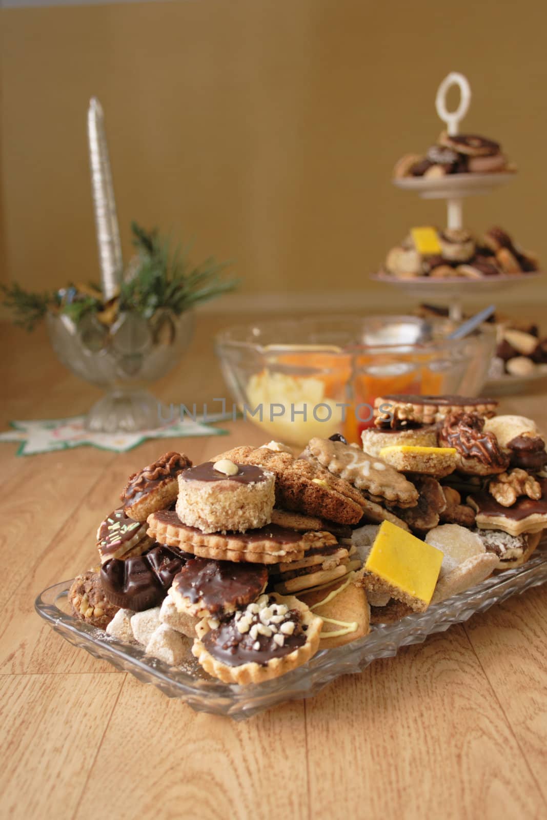 czech christmas cookies as very nice food background