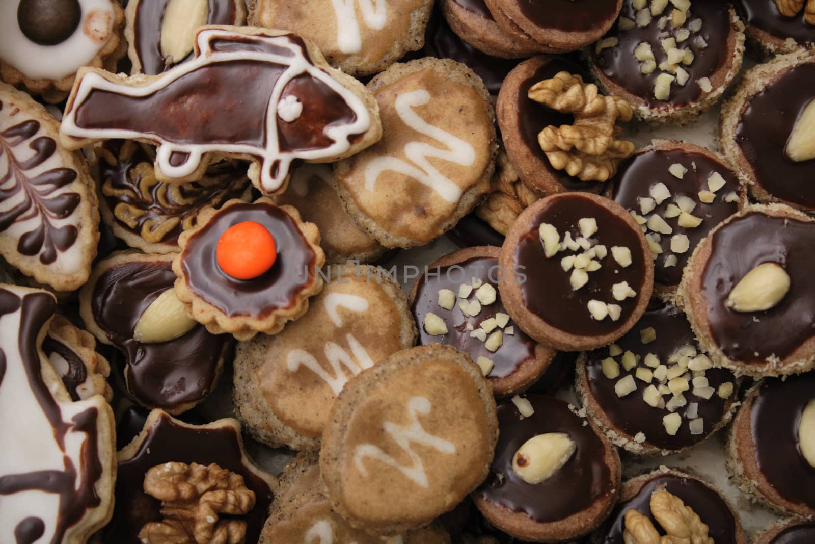 czech homemade christmas cookies as very nice desert background