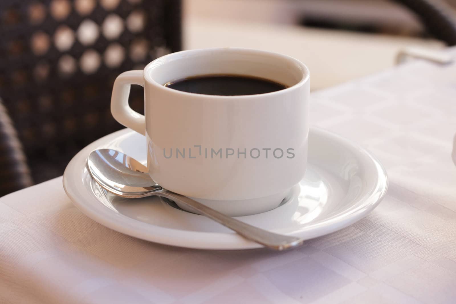 fresh cup of cafe on the table 