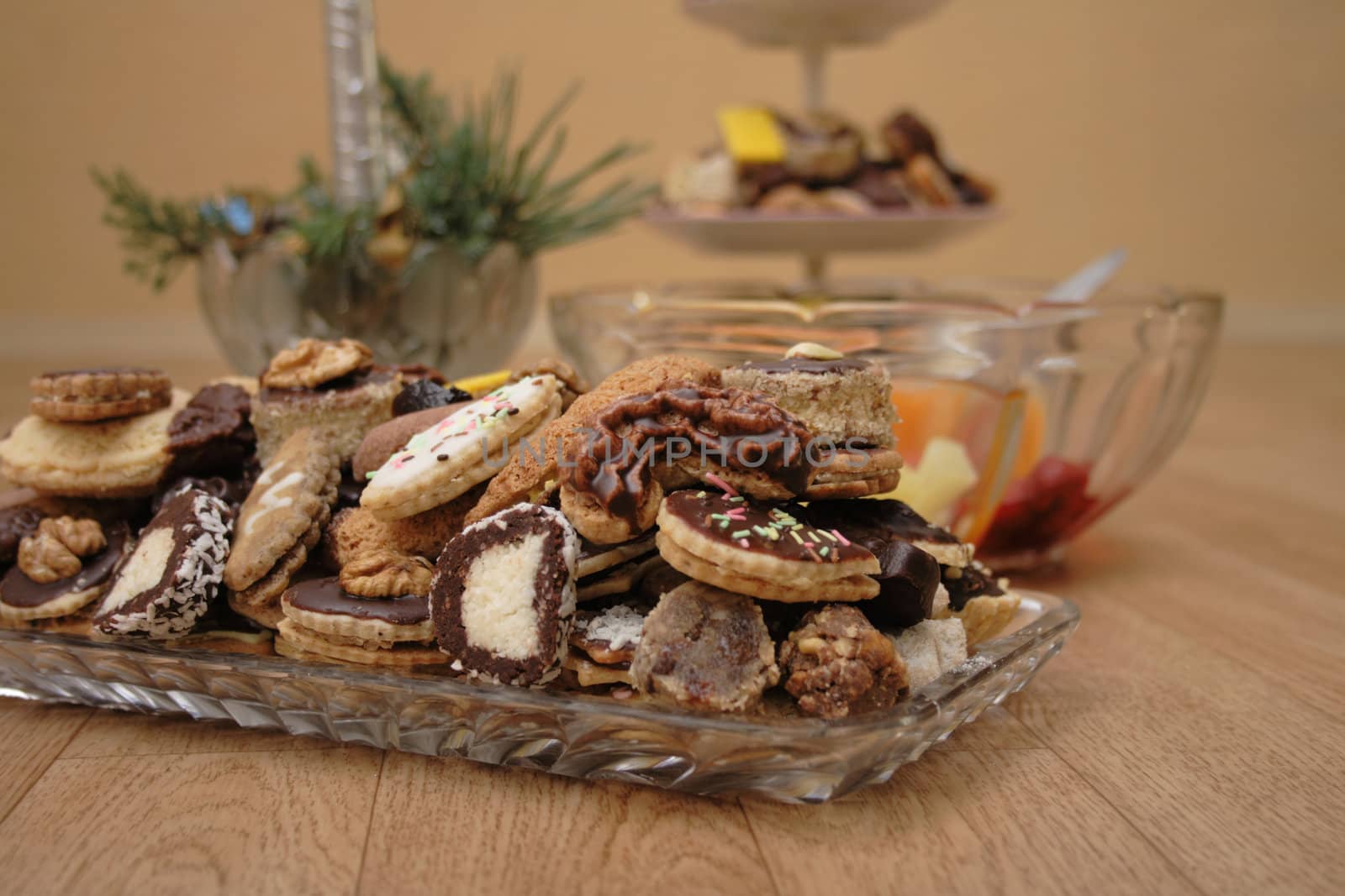 treditional czech homemade sweet cookies as christmas background