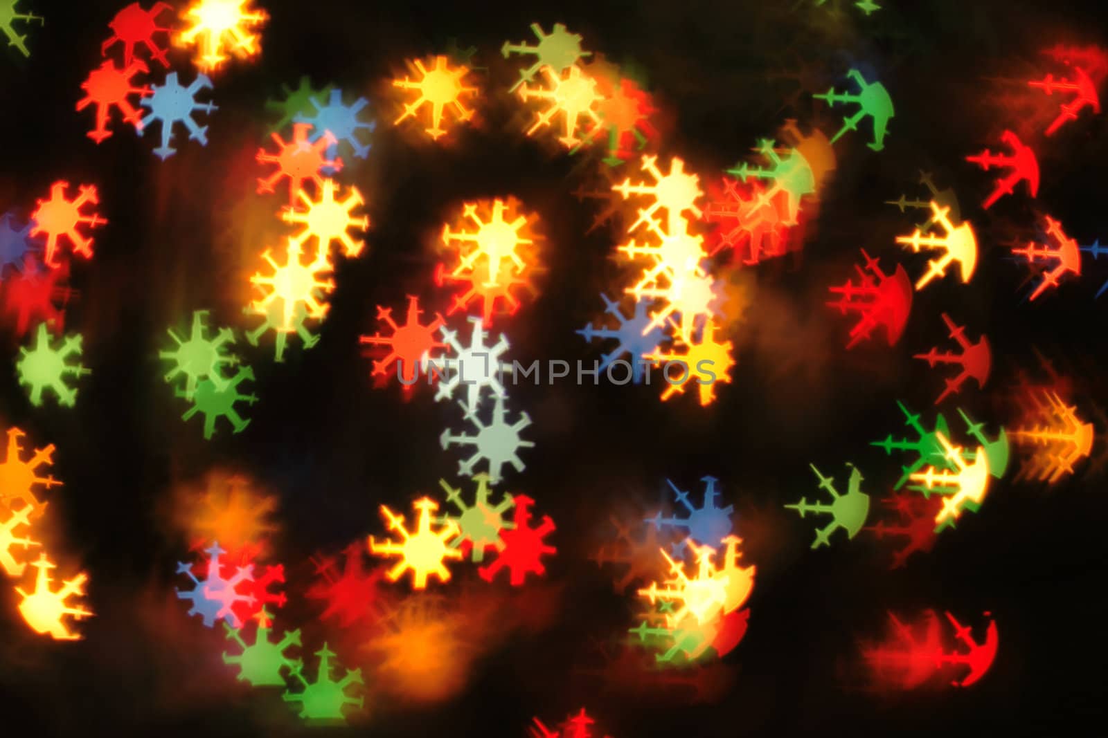 christmas lights isolated on the black background