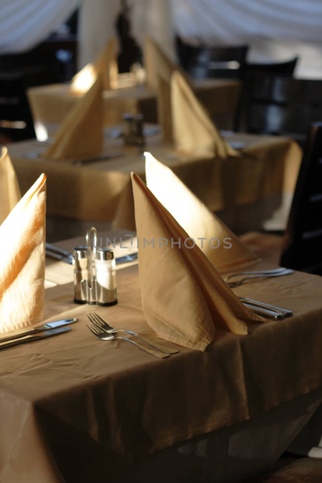 restaurant and very nice table prepared for the celebration