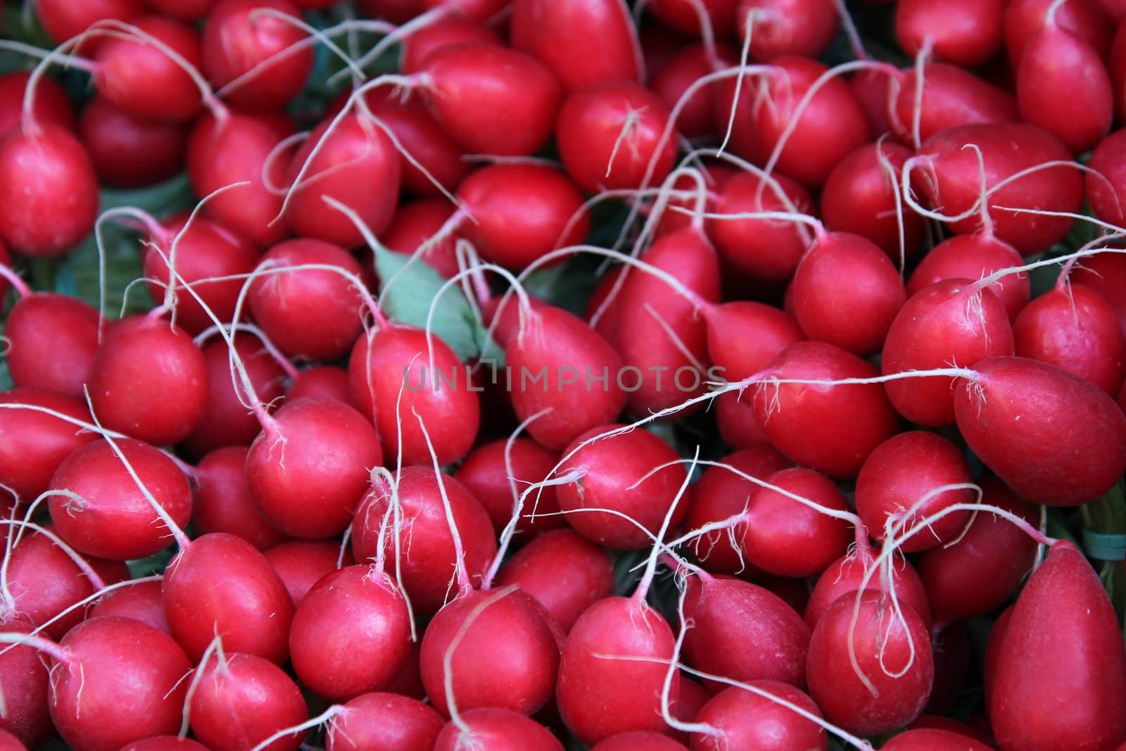 radish heaps on the market place as nice food background