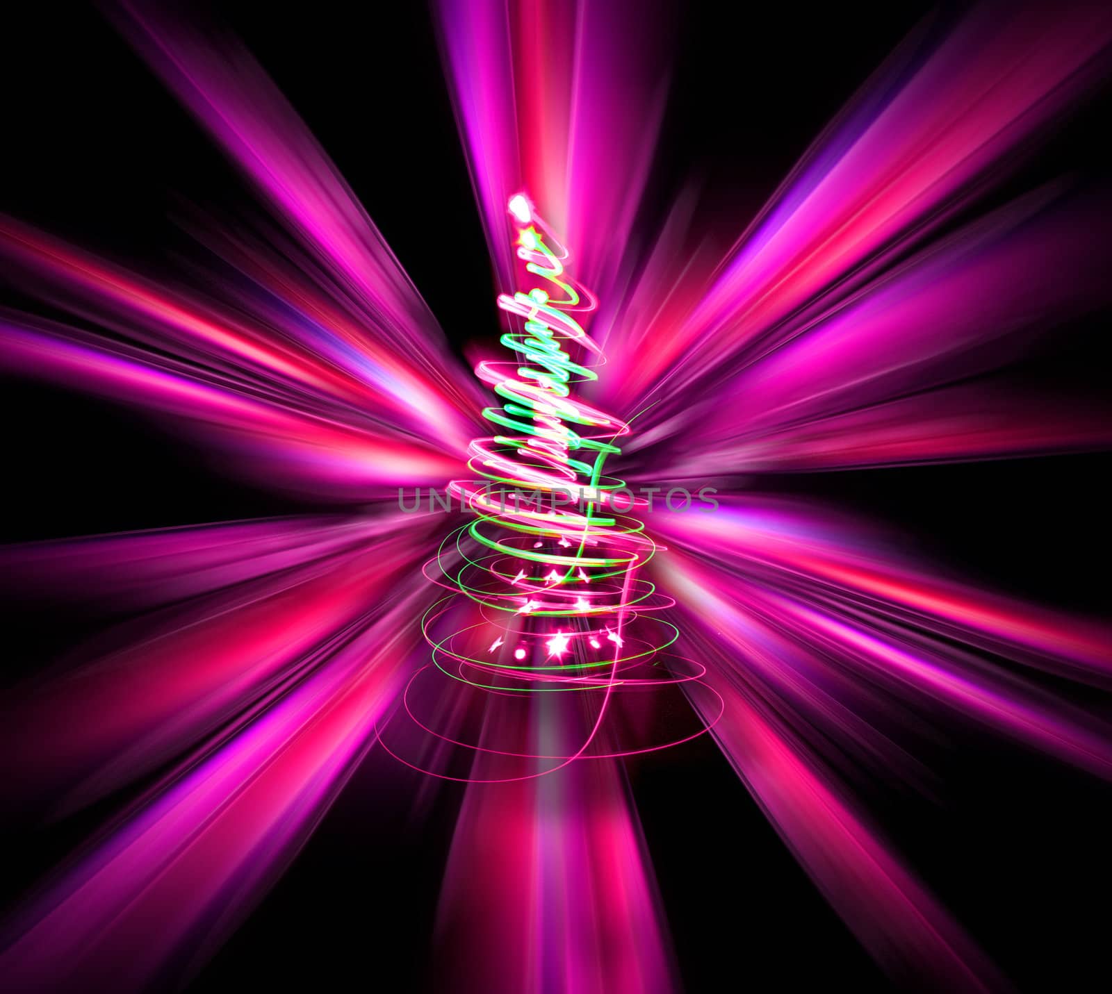 xmas tree (lights) on the color background