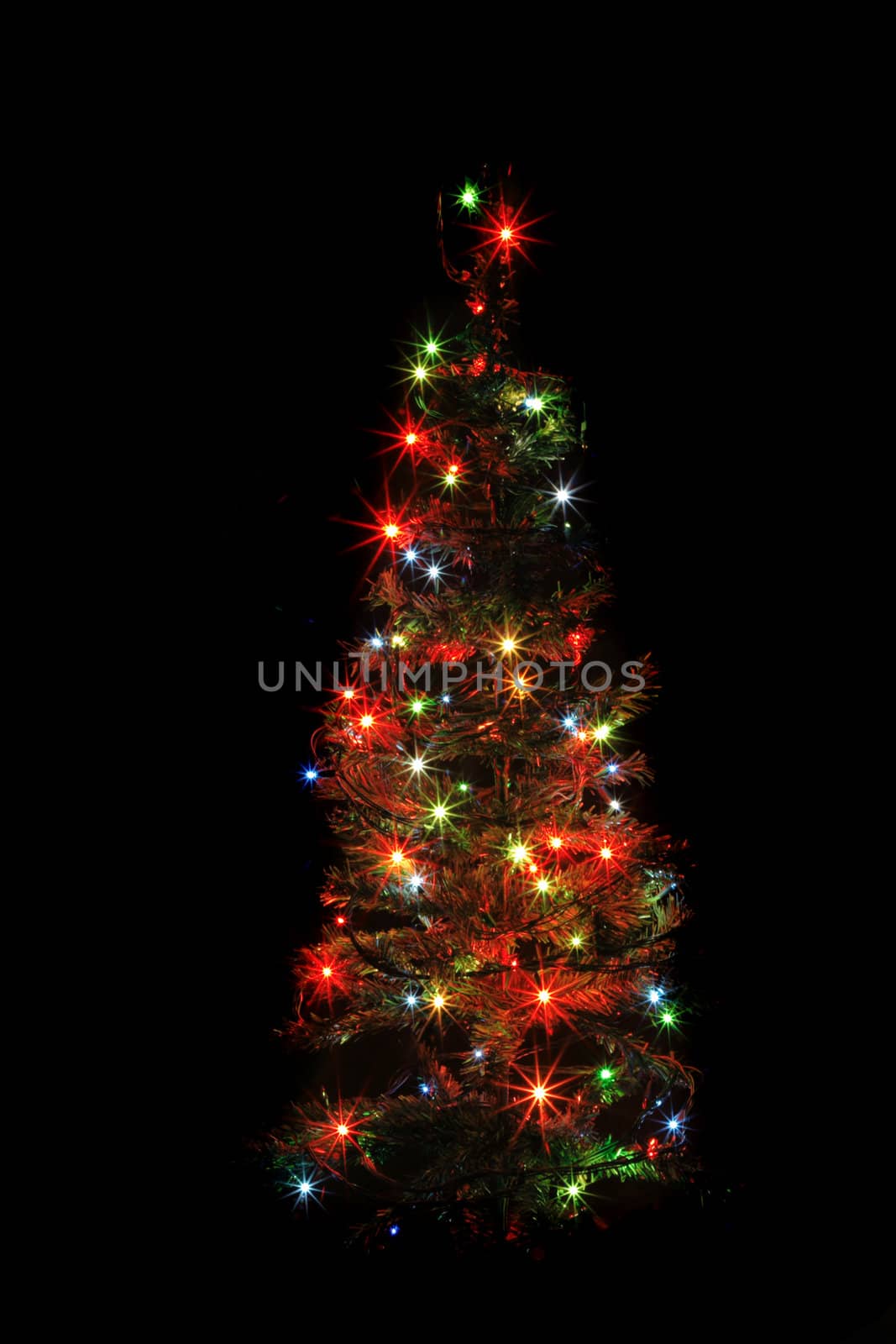 color christmas lights as very nice christmas tree