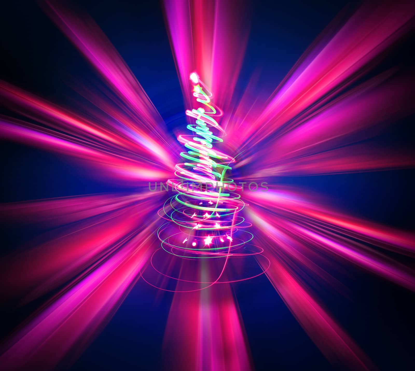 xmas tree (lights) on the color background