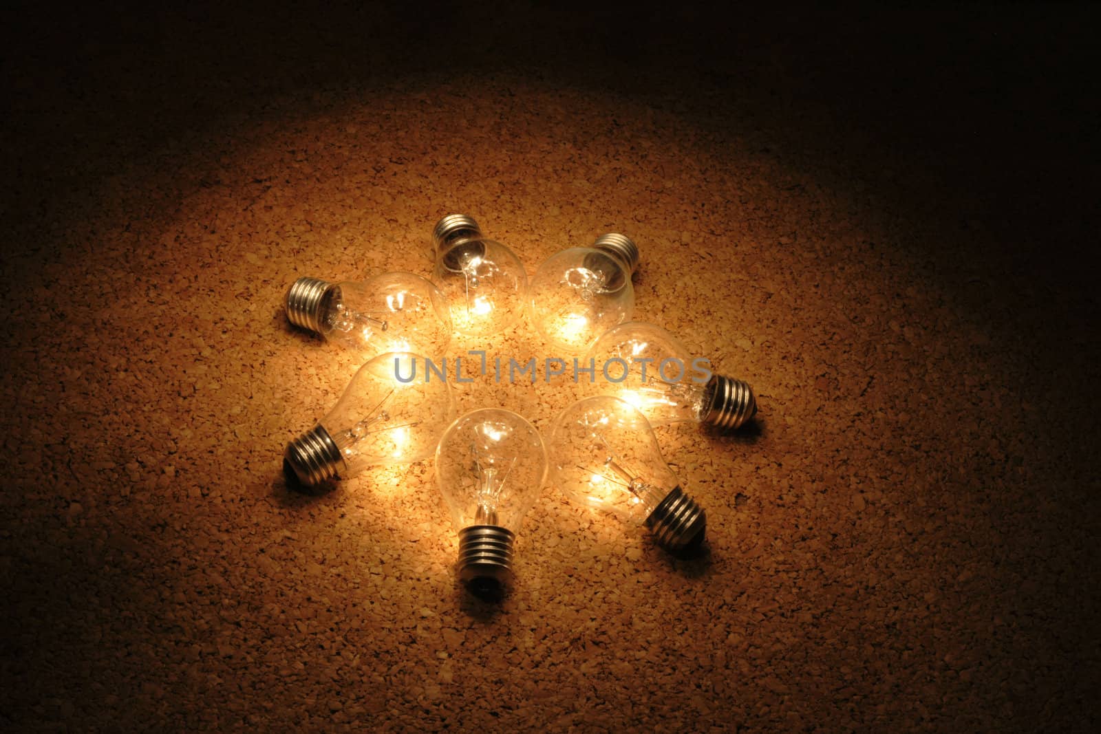light bulbs in the night as nice energy background