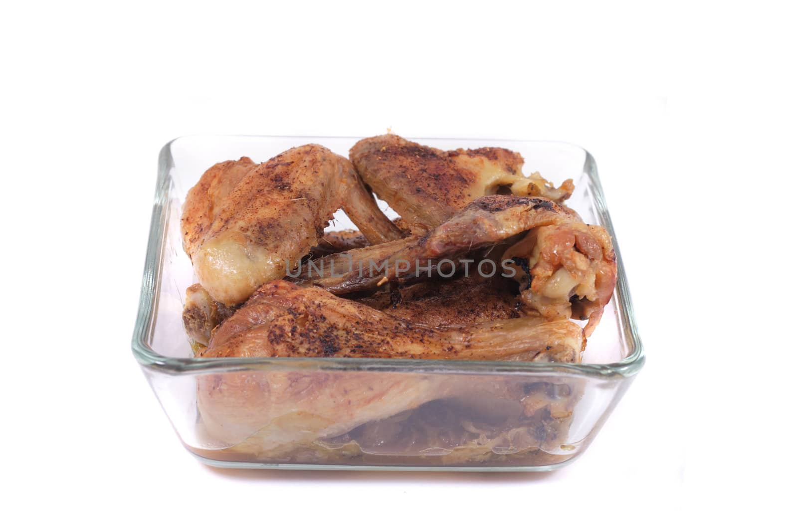 fried chicken legs isolated on the white background