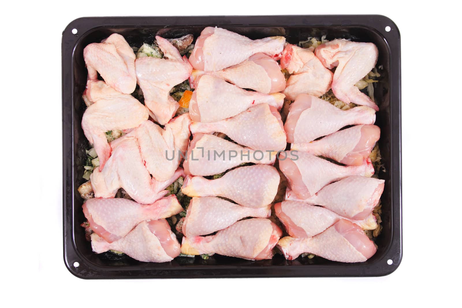 raw chicken legs isolated on the white background
