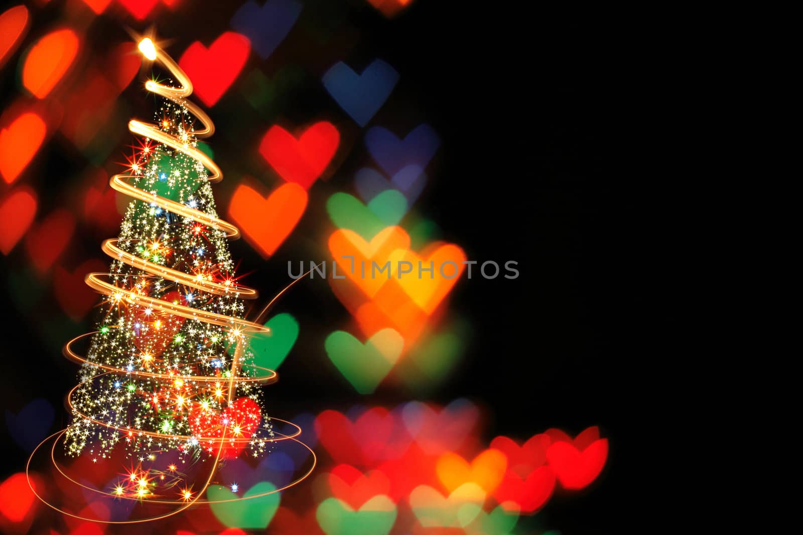 christmas tree from the color xmas lights